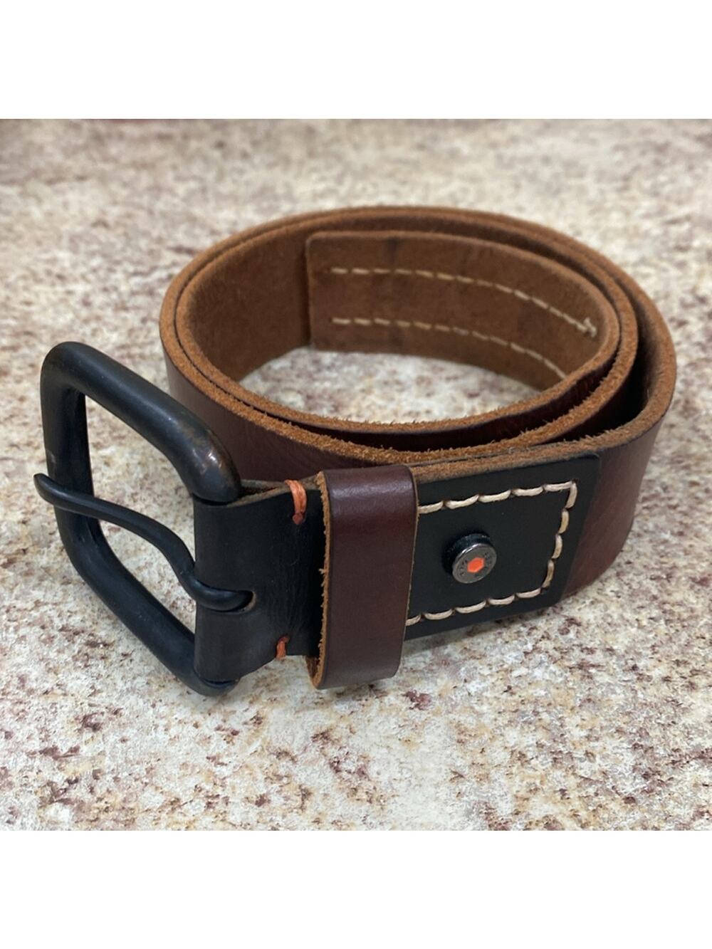Timberland Pro men’s 32 brown double stitch leather belt
